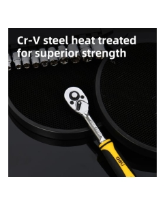 Купить Набор торцевых головок и бит DELI 26шт с трещоткой 1/4  DL0027T, 12 торцевых головок 4-14 мм, 14 головок-бит, трещотка 45 зубьев, сталь 50BV30 212827  в E-mobi