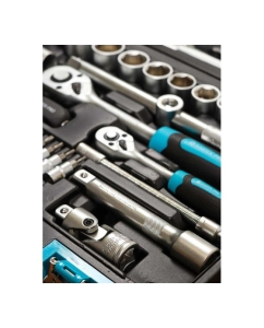 Купить Набор слесарных инструментов BARTEX 1/2, 1/4, 6-гранный, сталь, кейс, 82 пр 319901  в E-mobi