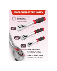 Купить Набор инструментов Forcekraft 172 предмета 1/4 3/8 1/2 6гр FK LIGHT-41723-5(63703)  в E-mobi