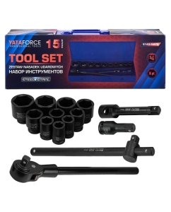 Купить Набор инструментов 15 предметов 3/4 (6 граней) YATAFORCE YF-6143-5MPB(66172) в E-mobi