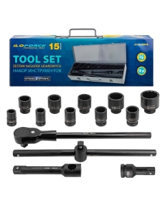 Купить Набор инструментов iLOFORCE 15 предметов 3/4 (12гр.) IF-6143-9MPB(62526) в E-mobi
