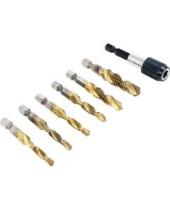 Купить Набор из 13 комбинированных сверл и метчиков Vitatools из быстрорежущей стали 1/4 дюйма с быстросменным адаптером nabor-13-kombinirovannyh-sverl  в E-mobi