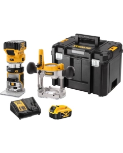 Купить Аккумуляторный вертикальный фрезер DEWALT DCW604P2, 18 В, 25500 об/мин, 55 мм, с 2 АКБ 5 Ач и ЗУ, в кейсе TSTAK () DCW604P2-QW в E-mobi