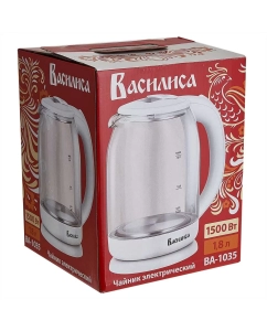 Купить Чайник электрический Василиса ВА-1035, 1.8 л, 1500 Вт, белый  в E-mobi