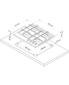 Купить Встраиваемая варочная панель газовая De Luxe TG4 750231 F-079 черный  в E-mobi