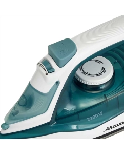 Купить Утюг Аксинья КС-3006 белый с серо-зеленым, 2200 Вт, антипригарное покрытие  в E-mobi