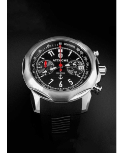 Купить Российские наручные часы ATTACHE MARINE-CHRONO-SBLACK1 с хронографом  в E-mobi