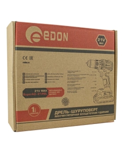 Купить Дрель-шуруповерт аккумул. EDON Super AD-21PBL удар. бесщеточ. (21В,40Нм; 1х2,0Ач Li-Ion, 2скорос, 20+3) 30469  в E-mobi