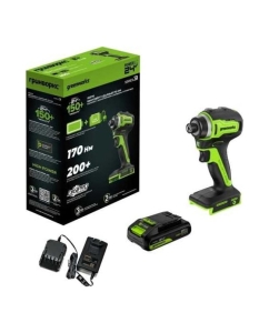 Купить Винтоверт ударный аккумуляторный GreenWorks ID3170, 24V, б/щет, 0-3200об/мин, 4000 уд/мин, HEX 1/4, 170Нм, 1х2Ач, ЗУ, кор 3804907VUA  в E-mobi