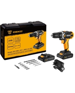 Купить Аккумуляторная дрель-шуруповерт DEKO Banger 20V ONE+ SET1 в кейсе, 2x1.5Ач 083-1110 в E-mobi