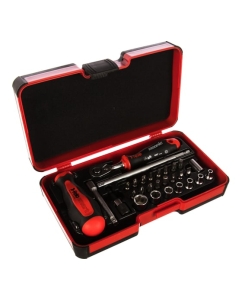Купить Набор бит SL/PH/Tx/HEX и головок с трещоткой Felo ERGONIC и рукояткой SMART в кейсе, 29 шт 06081506  в E-mobi