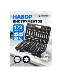 Купить Набор инструментов Forsage 172 предмета, 1/4, 3/8, 1/2, 6граней F LIGHT-41723-5(63702)  в E-mobi
