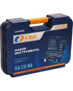 Купить Набор торцевых головок 1/2" 1/4" 6-гранный 83пр. в кейсе LIGE LG-S1083  в E-mobi