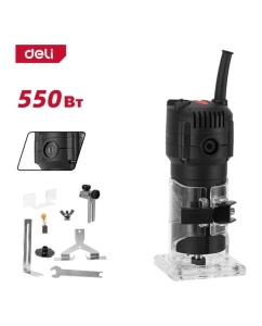 Купить Профессиональный кромочный фрезер DELI 550Вт DE-XB550-1E (34500 об/мин, цанга 6мм) 164316 в E-mobi