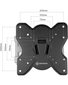 Купить Кронштейн для телевизора 17"-43" ONKRON M1S фиксированный, чёрный  в E-mobi