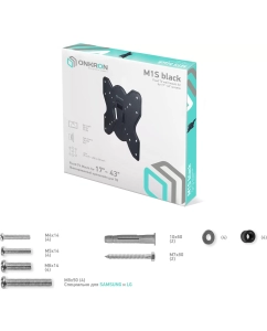 Купить Кронштейн для телевизора 17"-43" ONKRON M1S фиксированный, чёрный  в E-mobi