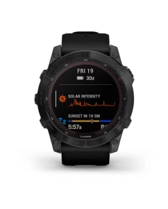 Купить Часы Garmin Fenix 7X Solar титановый серый с черным ремешком  в E-mobi