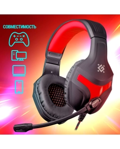 Купить Игровые наушники с микрофоном Defender Scrapper 500 красные  в E-mobi
