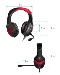 Купить Игровые наушники с микрофоном Defender Scrapper 500 красные  в E-mobi