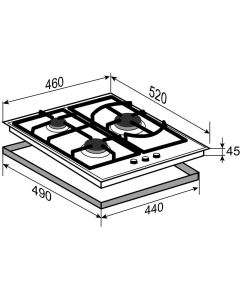 Купить Встраиваемая варочная панель газовая Zigmund & Shtain M 26.4 W белый  в E-mobi