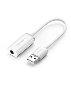 Купить Кабель uGreen US206 (30712) USB A Male to 3.5 mm Aux Cable белый в E-mobi