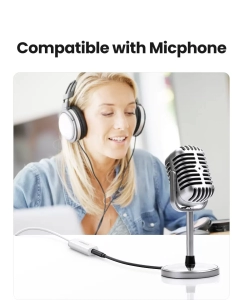 Купить Кабель uGreen US206 (30712) USB A Male to 3.5 mm Aux Cable белый  в E-mobi