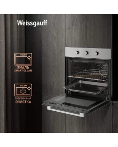 Купить Встраиваемый электрический духовой шкаф Weissgauff EOM 208 PDX Steam Clean серебристый  в E-mobi