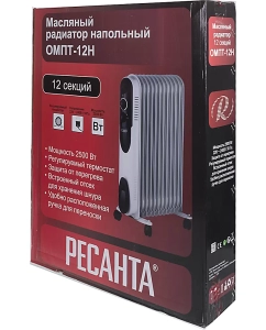 Купить Масляный радиатор Ресанта ОМПТ-12Н 67/3/5 белый  в E-mobi