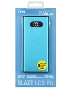 Купить Внешний аккумулятор TFN 10000mAh Blaze LCD PD 22.5W blu TFN-PB-268-LB  в E-mobi