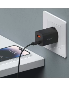 Купить Сетевое зарядное устройство Deppa 11436 отсутствует 1x USB Type A, 1xUSB Type-C 3 А черный в E-mobi