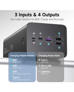 Купить Внешний аккумулятор ROMOSS 60000 мА/ч для мобильных устройств, черный (PEA60)  в E-mobi