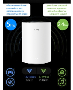 Купить Mesh система CUDY M1800 (1-Pack)  в E-mobi