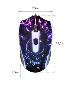 Купить Проводная игровая мышь Defender Overmatch GM-069 черный  в E-mobi