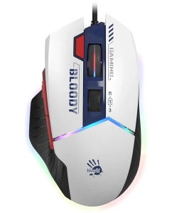 Купить Мышь A4TECH Bloody W95 Max Sports, игровая, оптическая, проводная, USB, синий и белый w95 в E-mobi