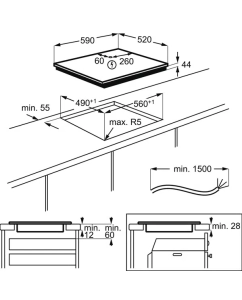 Купить Встраиваемая варочная панель индукционная AEG IAE64843FB черный  в E-mobi