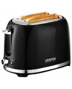 Купить Тостер Centek СТ-1432 черный 850Вт, 2 тоста, поддон, стоп, подогрев, разморозка в E-mobi