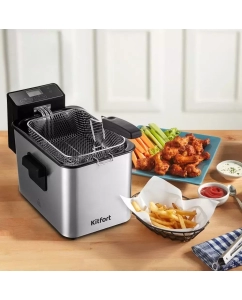 Купить Фритюрница Kitfort КТ-4054 серебристый, черный  в E-mobi