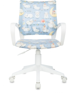 Купить Кресло детское Бюрократ Burokids 1 W, голубой/овечки в E-mobi