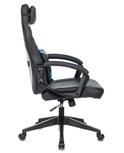 Купить Игровое компьютерное кресло ZOMBIE DRIVER LB., Экокожа, черный/голубой  в E-mobi