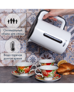 Купить Чайник электрический KELLI KL-1375 1.8 л белый  в E-mobi