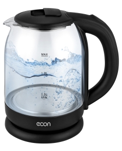 Купить Чайник электрический ECON ECO-1835KE 1.8 л прозрачный, черный в E-mobi