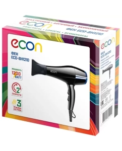 Купить Фен ECON ECO-BH121D 1200 Вт черный, синий  в E-mobi