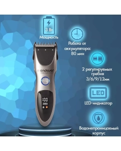 Купить Машинка для стрижки волос ENDEVER Sven 985 Silver, Black  в E-mobi