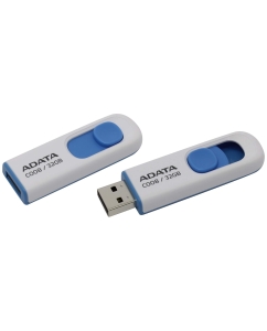 Купить Флешка ADATA Classic C008 32ГБ White/Cyan (AC008-32G-RWE)  в E-mobi