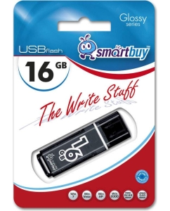 Купить Флешка SmartBuy Glossy 16ГБ Black (SB16GBGS-K)  в E-mobi