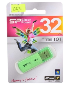 Купить Флешка Silicon Power Helios 101 32ГБ Green (SP032GBUF2101V1N)  в E-mobi