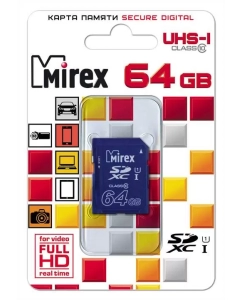 Купить Карта памяти MIREX SDXC 64GB в E-mobi