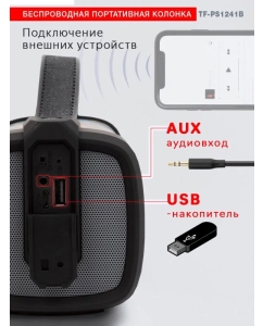 Купить Портативная колонка Telefunken TF-PS1241B Rock Rock (TF-PS1241B Rock)  в E-mobi