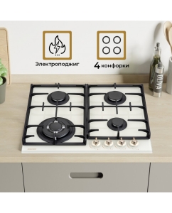 Купить Встраиваемая варочная панель газовая NordFrost HM 6042 RY бежевый  в E-mobi