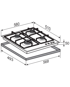 Купить Встраиваемая варочная панель газовая Zigmund & Shtain G 14.6 B черный  в E-mobi